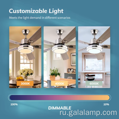 Современный потолочный вентилятор с светом